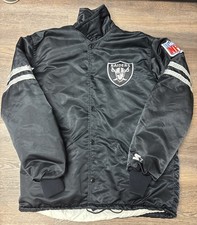 Vintage Raiders Jacket Mens M Black NFL Football Starter Pro Line USA 90s READ