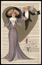 Postcard 1910 Winsch Classy Lady Cherub Top H...