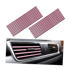 20 PCS Car Air Conditioner Decoration Strip, Flexible Air Vent Outlet Trim Pink