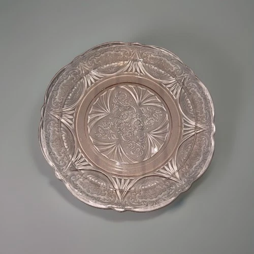 Pink Royal Lace 10” Dinner Plate Depression Glass Floral Design
