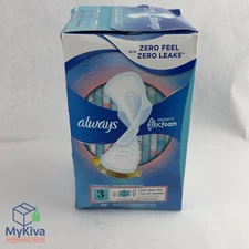 Always Infinity Flex Foam Pads Size 3 Extra Heavy Flow Zero Leaks 28 Count