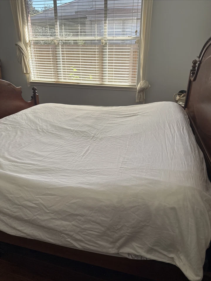 Funda nórdica completa/queen de lujo Pottery Barn de algodón egipcio blanco roto Foto 2 de 4