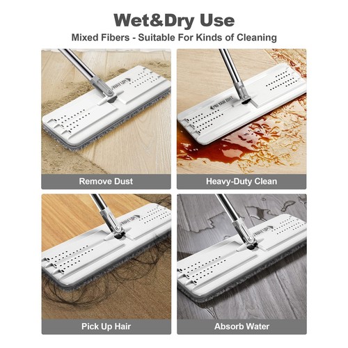 Mop and Bucket with Wringer Set, Hands Free Flat Floor Mop and Bucket, with 3... - 第 7/7 張圖片