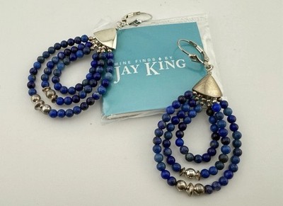 Jay King Desert Rose Trading Lapis Lazuli Sterling Silver 925 Earrings Dangle