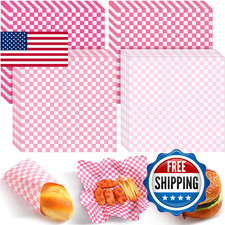 Spakon 1000 Sheets Wax Deli Paper Sheets for Food 12 x 12 Inch Checkered Dry Wax