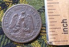 1915 Mexico 2-Centavos 1 Year Type Bronze Coin, Eagle & Snake, Mexican Coin — photo 2
