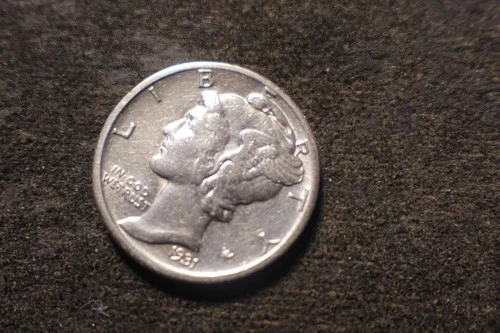 1931-D AU Solid Mercury Dime Super Fasces PSC