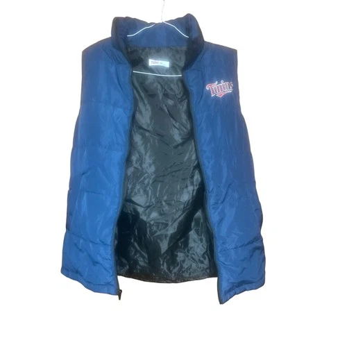 Minnesota Twins Ford Blue Puffer Vest Mens Medium MLB Baseball Full Zip - product listing photo
