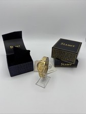 STAUER Womens Gold Foil Dial Watch w/Date OPE...