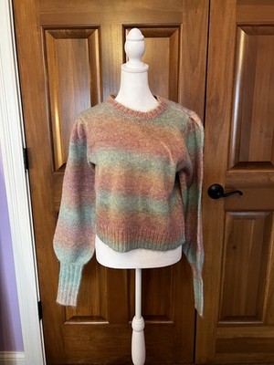 NWT Saltwater Luxe Womens Multicolor Ombre Dollie Knit Crop  Sweater Size M