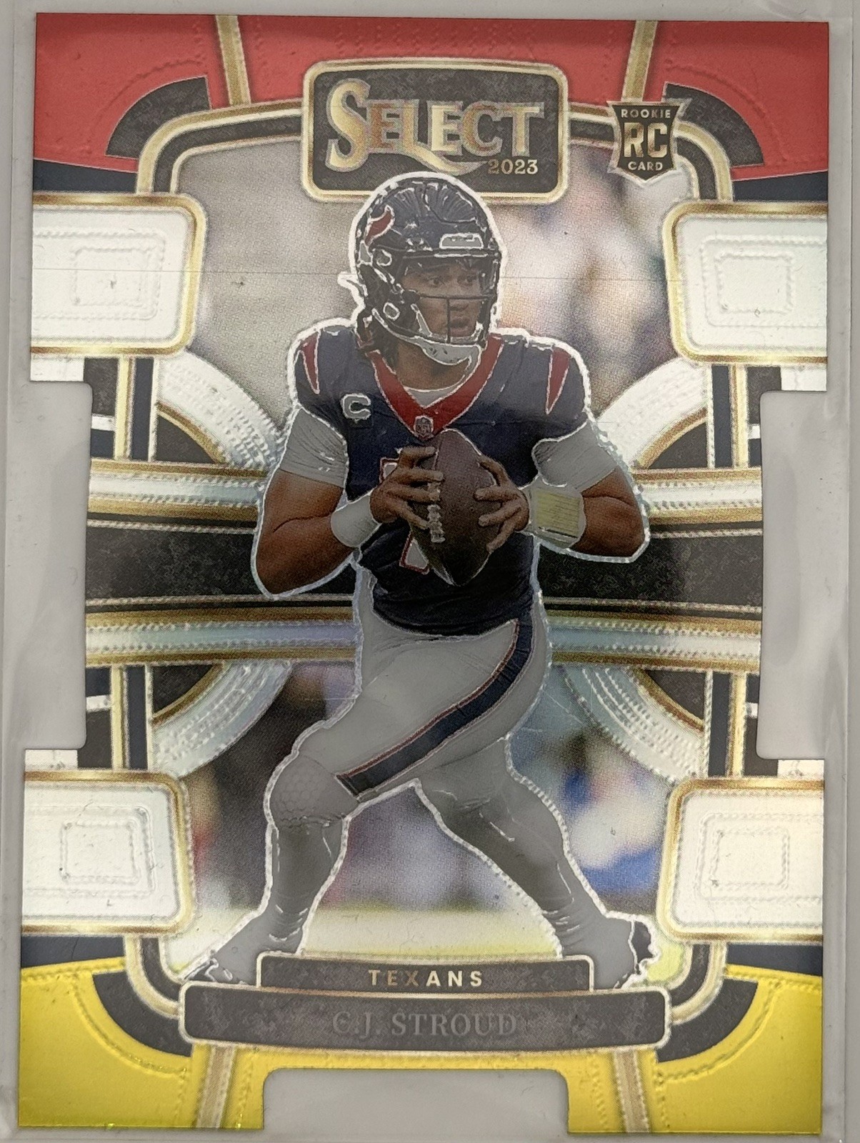 2023 Panini Select - Concourse C.J. Stroud #41 Red & Yellow Prizm Die-Cut (RC)