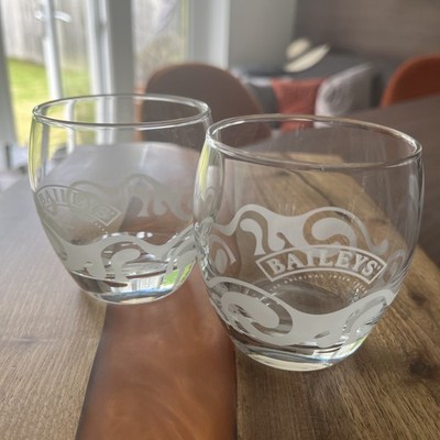 2er Set Baileys Irish Cream Etched Lowball Rocks Gläser