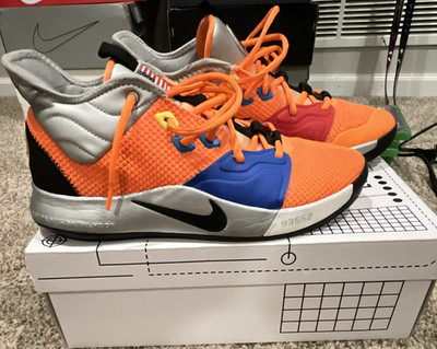 Nike PG 3 NASA Apollo 11 Armstrong Building 703 Orange Blue Silver Men s