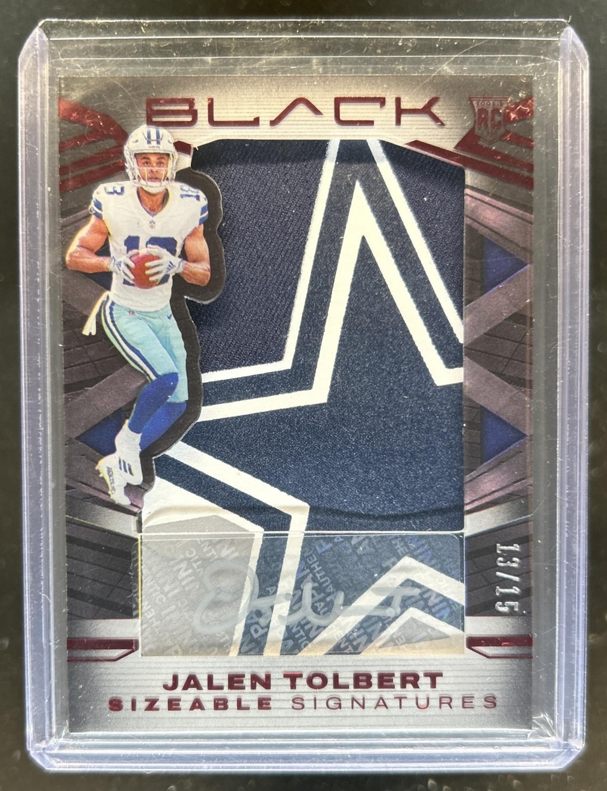 Jalen Tolbert Panini Black Sizeable Signatures Rookie Jersey #SSRJTO FOTL Ruby