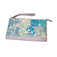 Vera Bradley Wristlet Clutch Handbag Purse Blue Green Floral Zip