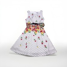Elle Floral Fit Flare Floral Bow Belted Spring Summer Dress Medium
