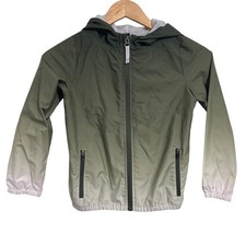 DSG Youth Hooded Full Zip Windbreaker Jacket Ombre Green White XS