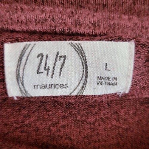 24/7 Maurices Mujer Talla Grande Manga Larga Borgoña Con Beige Blanco Naranja - Imagen 4 de 10