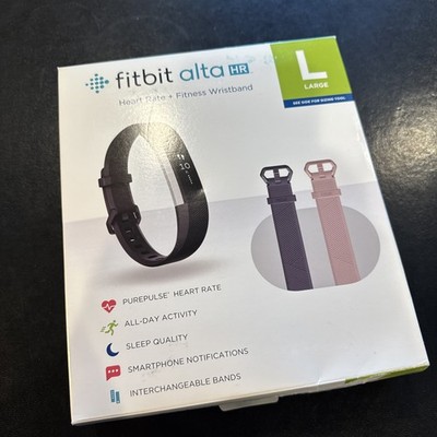 Fitbit Alta HR Fitness Wristband Activity Tracker Black / Gray / Tan S / L Band
