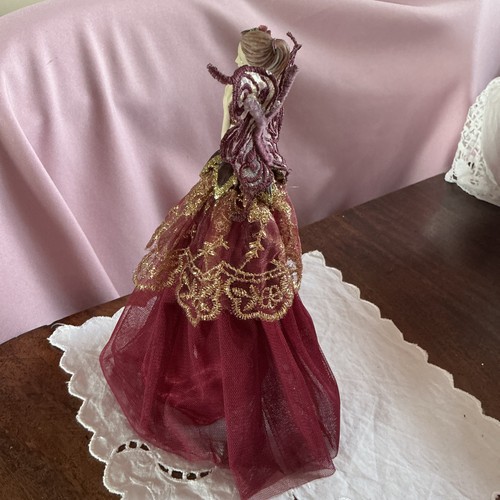 Gisela Graham Hada Borgoña y Dorada con Alas Árbol de Navidad Topper 23cm - Imagen 4 de 6