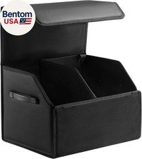 Car Organizers for Trunk for Suv Sedan, Leather Storage Box,Magnetic Lid,Collaps