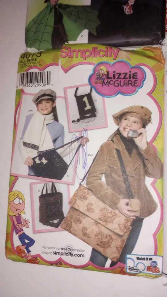 Sewing Patterns Kids Lizzy McGuire, Halloween Costume, Baby,Pants Vest Lot Of 4 - Image 3 of 4