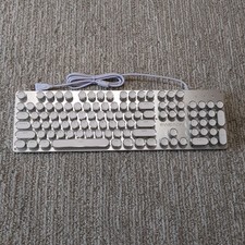 EWEADN TK100 Wired Mechanical Keyboard 104 Keys Light Up White Backlit