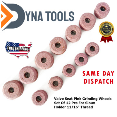 Ventilsitz rosa Schleifscheiben Set 12-teilig für Sioux Halter 11/16'' Gewinde