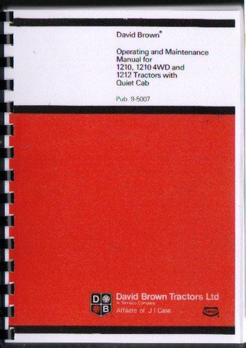 David Brown 1210, 1210 4WD & 1212 Tractor with Quiet Cab Operator Manual Book - 第 1/1 張圖片