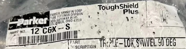 Parker 12 C6X-S JIC Swivel Elbow 3/4 JIC Female X 3/4 JIC Male Steel - Image 2 of 2