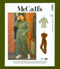 Overalls Jumpsuit Sewing Pattern, Loose Fit Women (Sizes 18W-24W) McCalls 8243