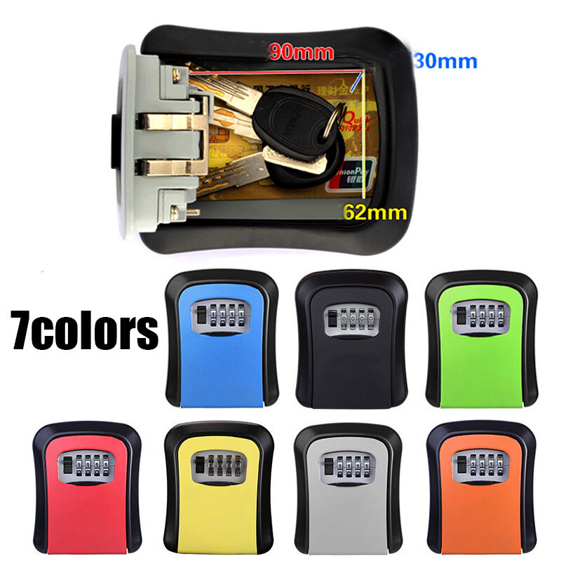🔑WALL MOUNTED KEY SAFE BOX SECURE LOCK SAFETY 4 DIGIT SECURITY OUTDOOR