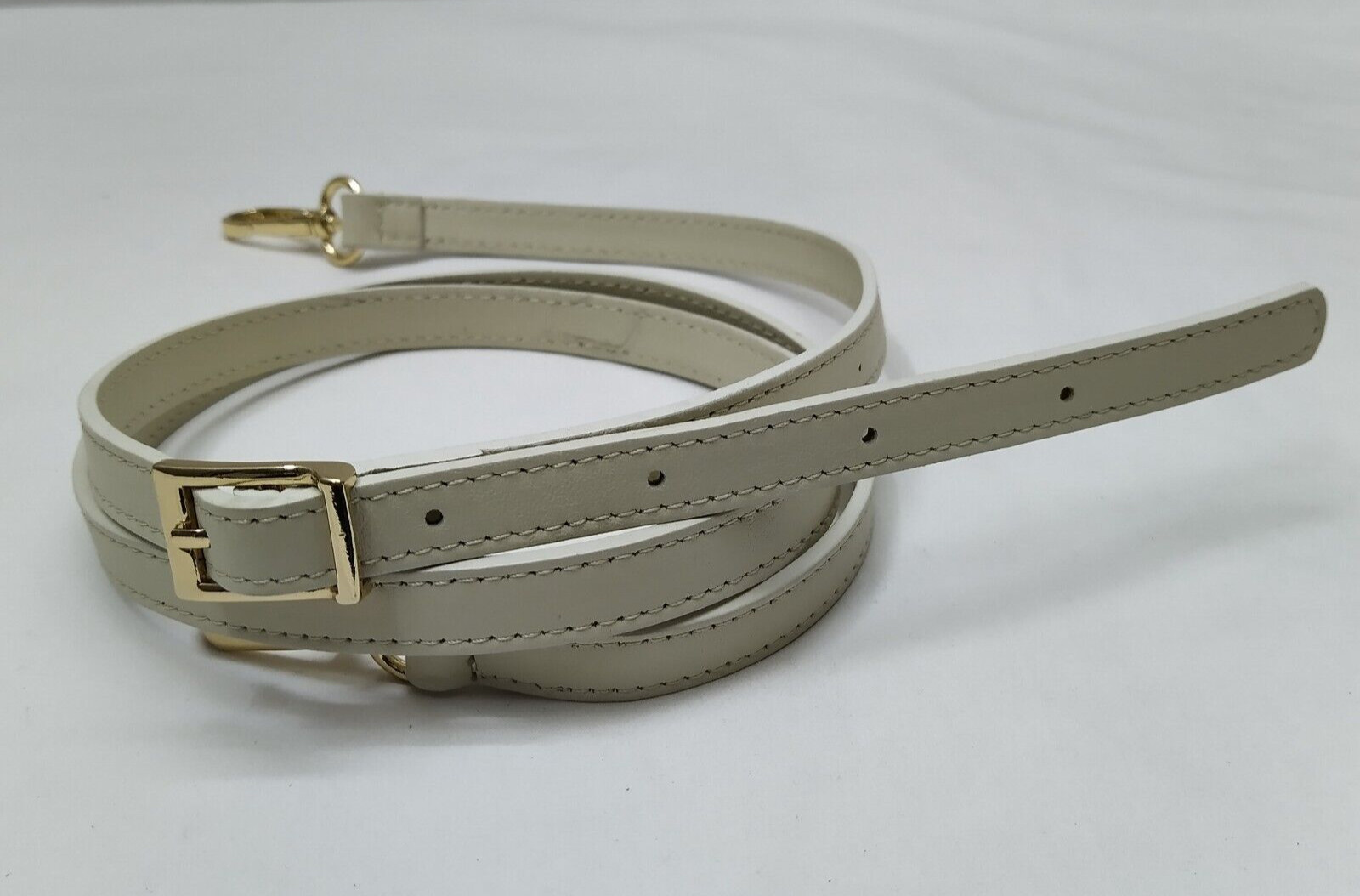 Off-White Leather Replacement Strap W/ Goldtone P… - image 2