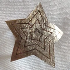 MZA 1984 Belt Buckle 5 Point Star Western Cowboy Cowgirl Pewter Silver Fits 1" 