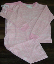 NWT PJ Salvage Pink Dream FAIR ISLE Thermal Fleece Pajama/Lounge Set Women's L