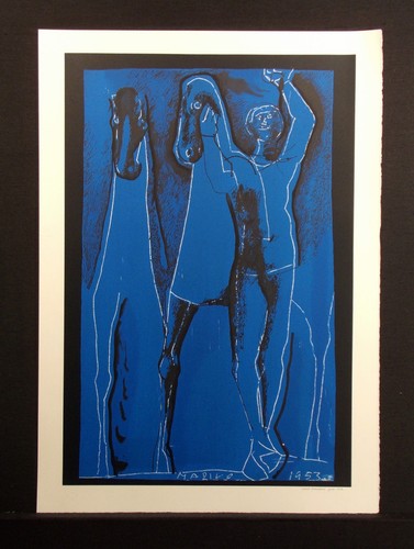 Marino Marini "Composition in Blue" Ltd Ed Commemorative1991 Fine Art Lithograph - Picture 3 of 8