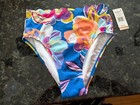 NWT Indigo Sky High Waisted Swim Bottoms Blue Floral Print Women's Small