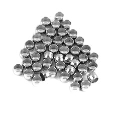 50 Squeeze Stopper Crimps 304 Stainless Steel 3.5mm Crimp Beads Silver Findings