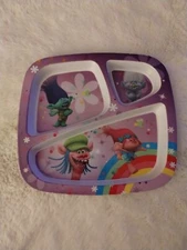 ZAK! Designs  DreamWorks Trolls Divided Kids Plastic  Plate 9" x 8"