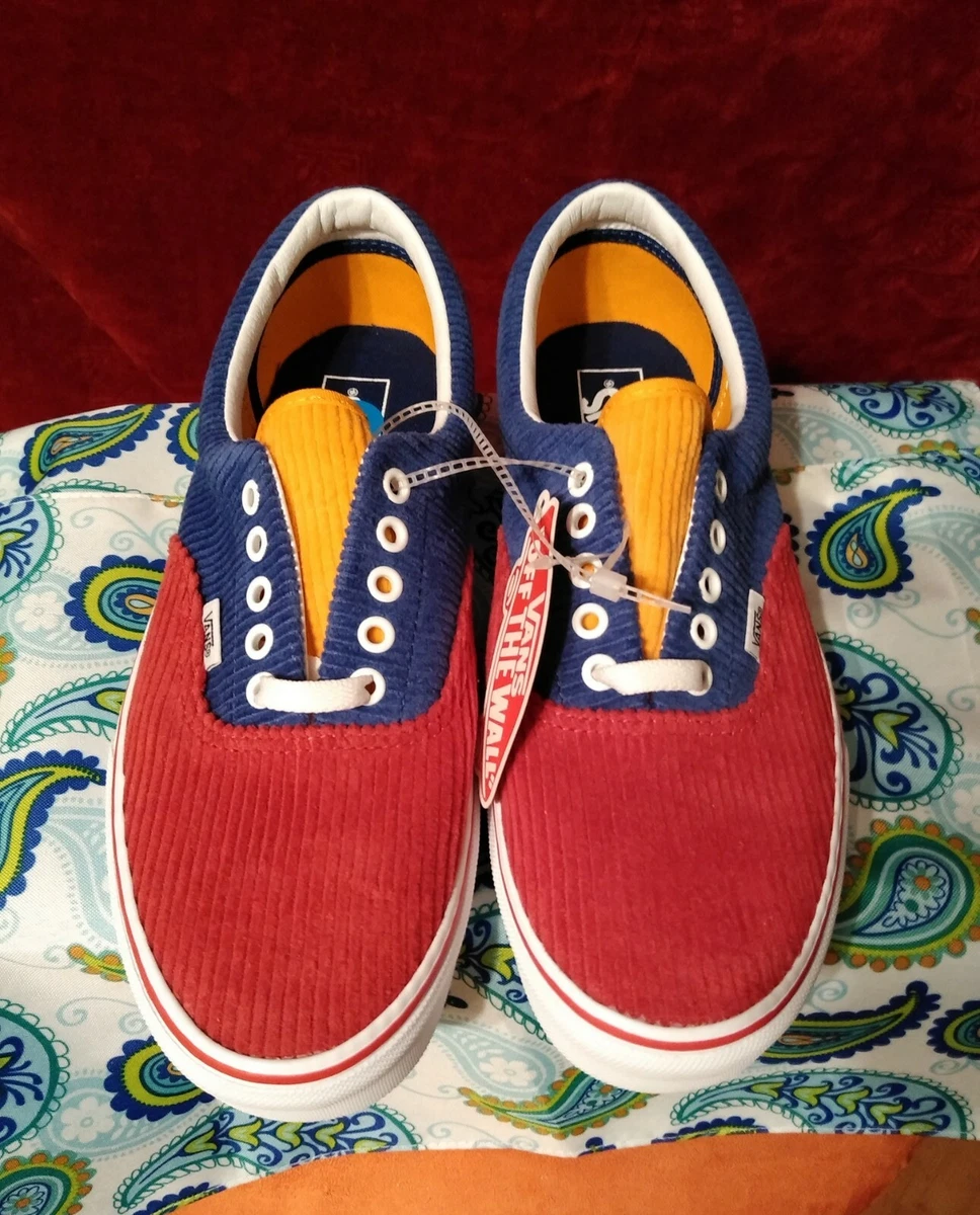 Vans New Era. Corduroy. Red Blue Yellow. New without Box. Men s Size 10