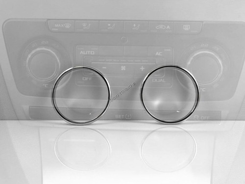Fits Skoda Yeti 2009-2017 Aluminium Ringe für Lüftungsregler Heizungsregler x2 - Picture 2 of 6