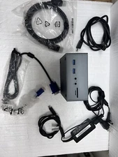 Plug Play Docking Station  Macbook Windows Usb C To Vga Hdmi Dp 4K 3 Displays !