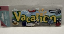 Jolee's Boutique Title Waves Summer Vacation Airplane WORDS scrapbook Sticker