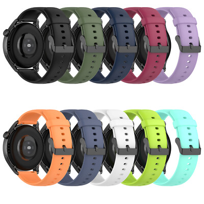 22mm Silicone Watch Strap Black Buckle Band Strap for Huawei Watch3 watch3 Pro