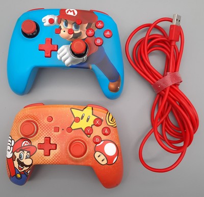 2 Power A Nintendo Switch wired Controller Super Mario & 1 USB Kabel