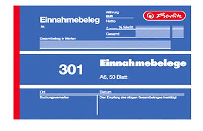 herlitz Formularbuch Einnahmebeleg 301, DIN A6, 50 Blatt