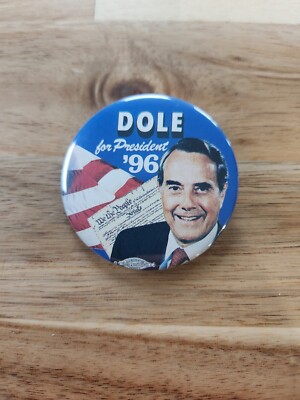 Vintage Bob Dole Republican Presidential Senator Campaign Pin Button