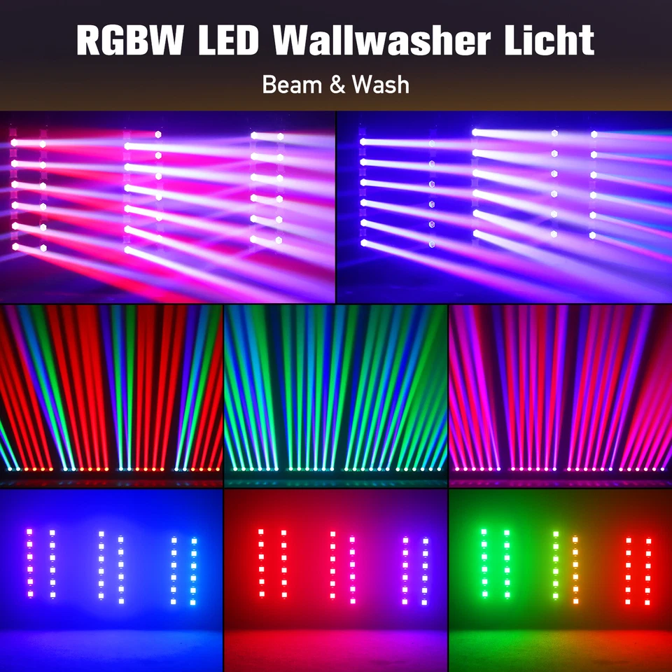150W Wallwasher Bühnenlicht RGBW 6+6 LEDs DMX Swing Moving Head Strahler DJ Bar - Bild 3 von 4