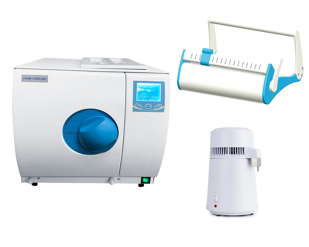 Paquet autoclave classe B de 12 litres avec 1 joint, 1 distillateur d'eau neuf