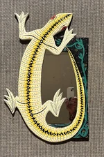 Decorative Gecko Mirror Creative Painting Wall Art  24inch top to bottom 16 wide